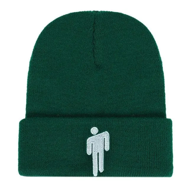 Billie Eilish Beanie Hat Women/Men Embroidery Knitted Warm Winter Warm Hats For Women Men Solid Hip-hop Cap - Starttech Online Market