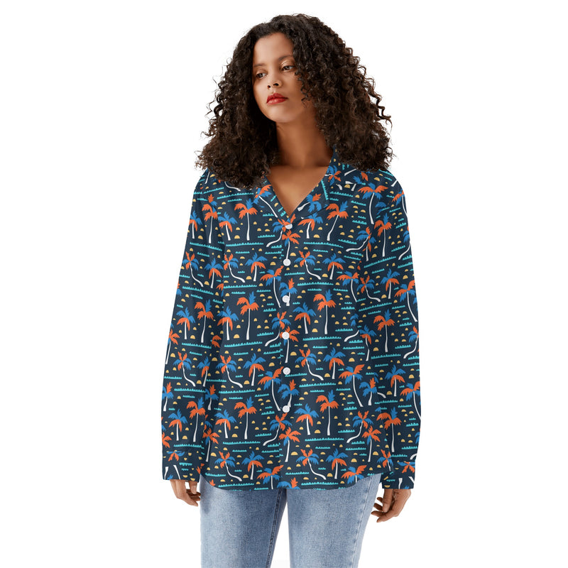 Womens Long Sleeve Button Down Shirt