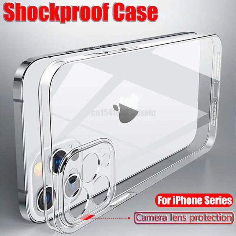 30D Clear Case Lens Glass For iPhone 13 12 11 Pro XS Max Soft TPU Silicone Case On iPhone 12 Mini XR X 6S 7 8 Plus Back Cover - Starttech Online Market