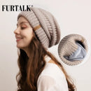 FURTALK Slouchy Beanie Winter Hat for Women Knitted Warm Fleece Lining Hat for Female Skullies & Beanies - Starttech Online Market