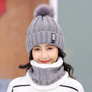 Brand Winter knitted Beanies Hats Women Thick Warm Beanie Skullies Hat Female knit Letter Bonnet Beanie Caps Outdoor Riding Sets - Starttech Online Market