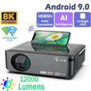 X1 Projectors 4k 8K Supported 9000 Lumen Android 9.0 Wifi 1080P Native Projector Correction Home Theater Projection Device - Image
