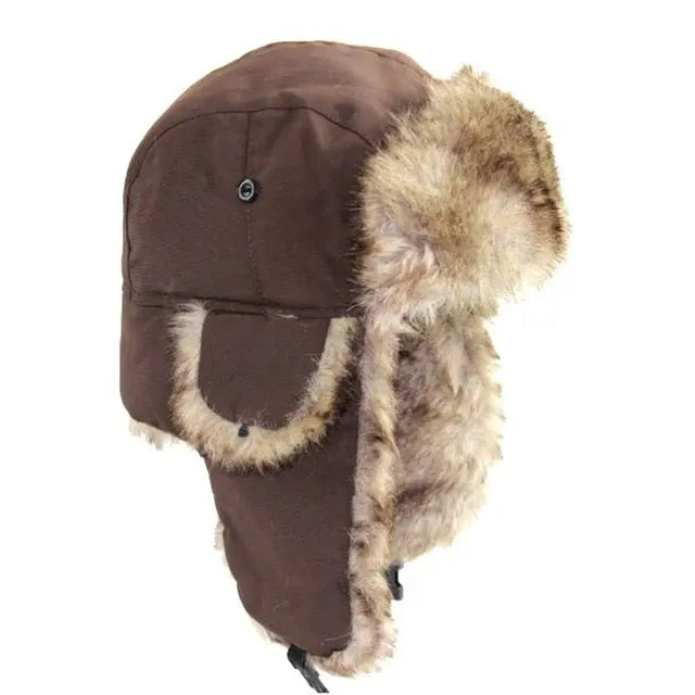 Unisex Trapper Russian Trooper Earflap Hat Winter Keep Warm Ski Men Women Faux Fur Bomber Hats - Starttech Online Market