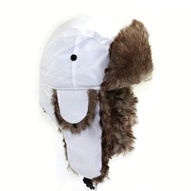 Unisex Trapper Russian Trooper Earflap Hat Winter Keep Warm Ski Men Women Faux Fur Bomber Hats - Starttech Online Market