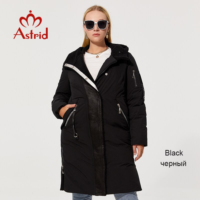 Astrid Winter Women's Parkas Oversize Fashion Thick Cotton Warm Long Jackets Female Coats With Hooded leather Outerwear