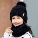 Brand Winter knitted Beanies Hats Women Thick Warm Beanie Skullies Hat Female knit Letter Bonnet Beanie Caps Outdoor Riding Sets - Starttech Online Market