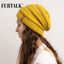 FURTALK Slouchy Beanie Winter Hat for Women Knitted Warm Fleece Lining Hat for Female Skullies & Beanies - Starttech Online Market
