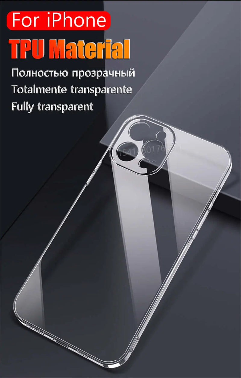 30D Clear Case Lens Glass For iPhone 13 12 11 Pro XS Max Soft TPU Silicone Case On iPhone 12 Mini XR X 6S 7 8 Plus Back Cover - Starttech Online Market