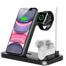 15W Qi Fast Wireless Charger Stand For iPhone 14 13 12 11 8 Apple Watch 4 in 1 Foldable Charging Station for Airpods Pro iWatch - Starttech Online Market