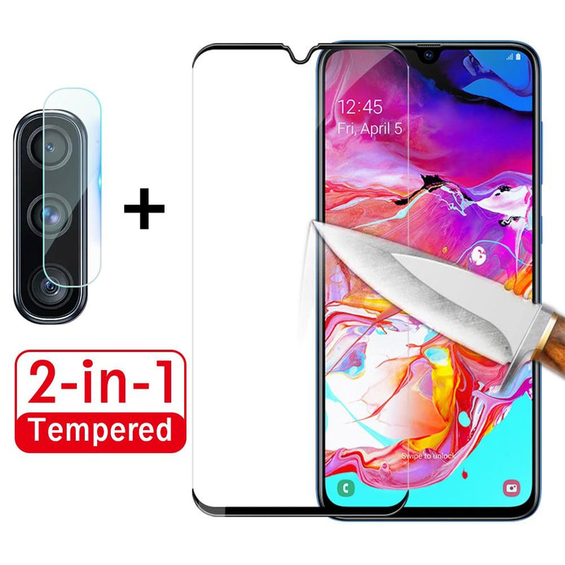 2 in 1 A70 Camera Glass on the For Samsung Galaxy A70 Screen Protector A 70 Tempered Glas Protective Lens Tempered Glass Film - Starttech Online Market