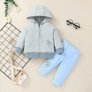 2021 Fall Boy's Sweatshirt Set, Children's Fashion Hooded Zipper Jacket, Trousers Two-Piece Set - Starttech Online Market