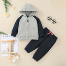 2021 Fall Boy's Sweatshirt Set, Children's Fashion Hooded Zipper Jacket, Trousers Two-Piece Set - Starttech Online Market