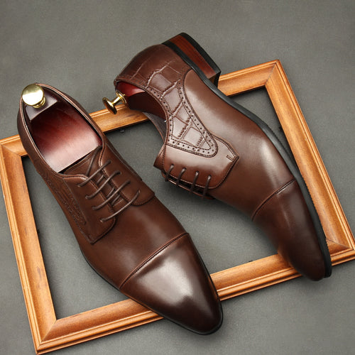 European Version Of Men's Shoes 2-joint Formal Leather Shoes
