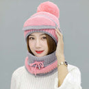 3 Set Women Winter Knitted Velvet Thick Hat Mask Ear Protector Warm Wool Hat - Starttech Online Market