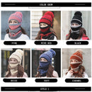 3 Set Women Winter Knitted Velvet Thick Hat Mask Ear Protector Warm Wool Hat - Starttech Online Market
