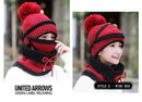 3 Set Women Winter Knitted Velvet Thick Hat Mask Ear Protector Warm Wool Hat - Starttech Online Market
