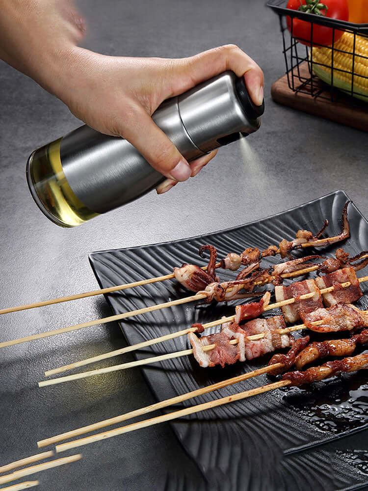 304 stainless steel spray bottle spray household barbecue kitchen push type atomization oil control glass fitness spray bottle - Starttech Online Market