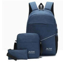 3Pcs/Set Unisex Back To School Backpack Book Laptop Bag Travel Pencil Case - Starttech Online Market