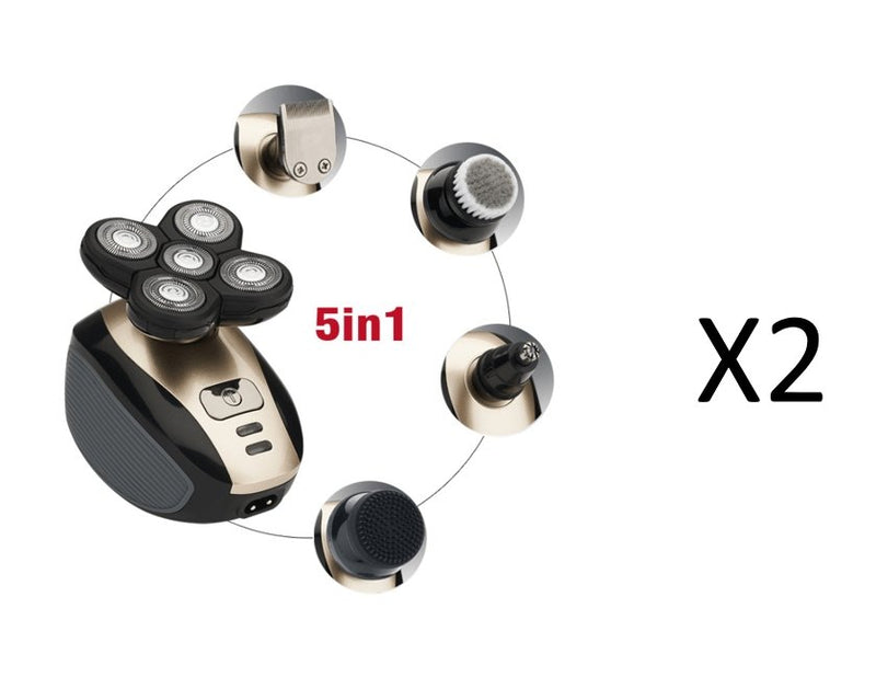 5 In 1 Multifunctional Electric Shaver 5 Blade Razor For Men Shaved Head Rechargeable Shaving Machine Beard Nose Hair Trimmer - Starttech Online Market