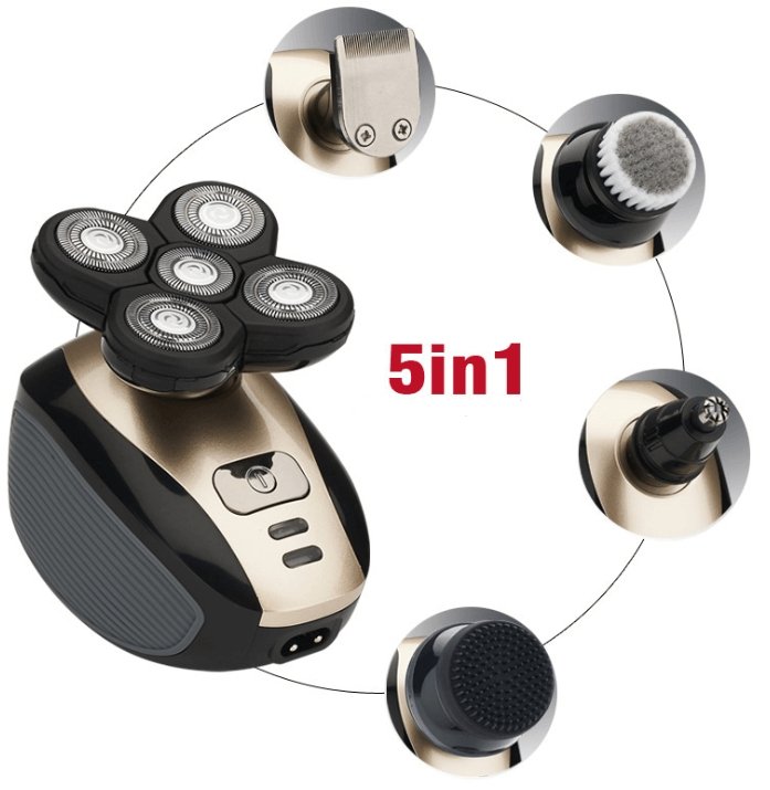 5 In 1 Multifunctional Electric Shaver 5 Blade Razor For Men Shaved Head Rechargeable Shaving Machine Beard Nose Hair Trimmer - Starttech Online Market