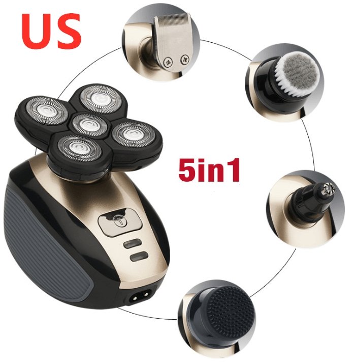 5 In 1 Multifunctional Electric Shaver 5 Blade Razor For Men Shaved Head Rechargeable Shaving Machine Beard Nose Hair Trimmer - Starttech Online Market
