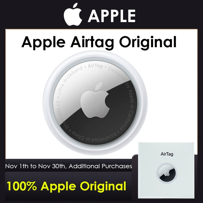 جهاز تتبع العلامات الذكية الأصلي من Apple AirTag Track، جهاز تحديد المواقع لتحديد المواقع للأطفال، الكلاب الأليفة والقطط
