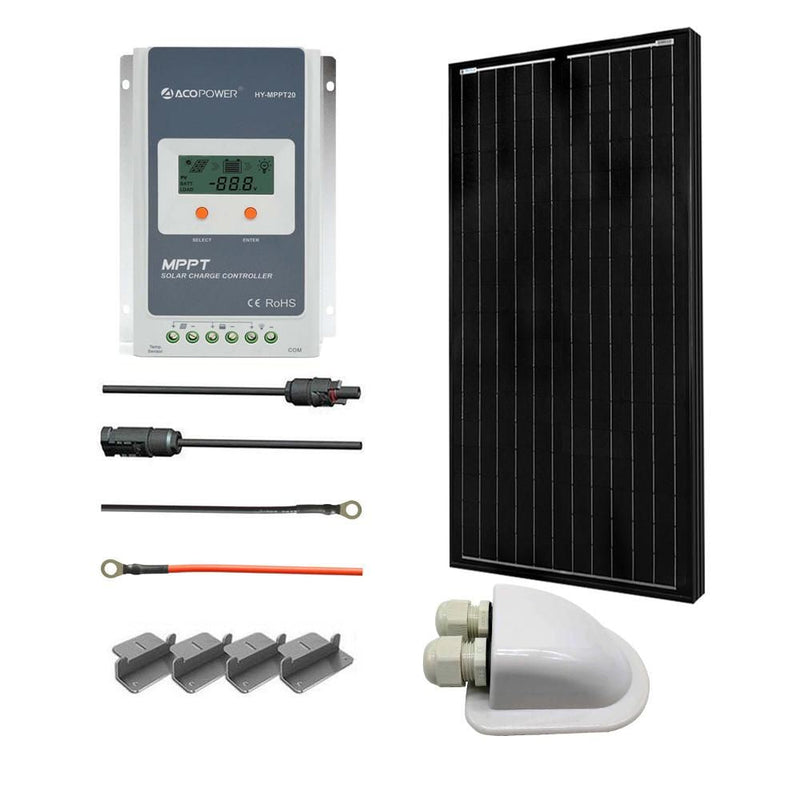 ACOPOWER 100W 12V Mono Solar RV Kits, 20A PWM Charge Controller - Starttech Online Market