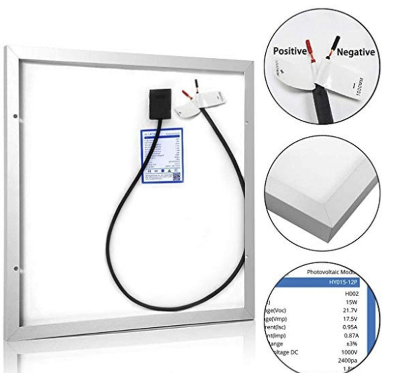ACOPOWER 15W 12V Solar Charger Kit, 5A Charge Controller with Alligator Clips - Starttech Online Market