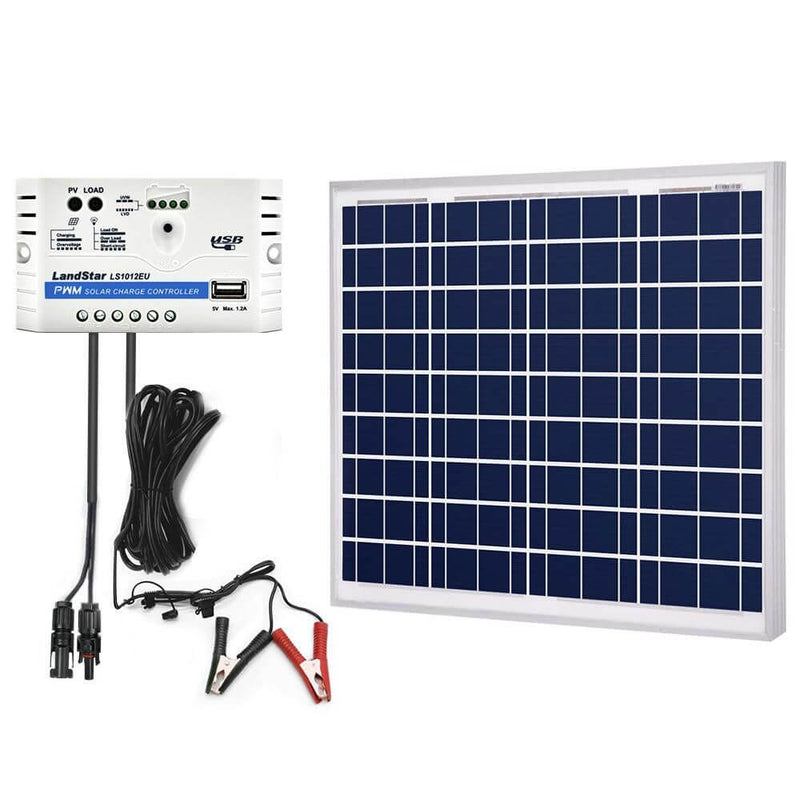 ACOPOWER 50W 12V Solar Charger Kit, 10A Charge Controller with Alligator Clips - Starttech Online Market