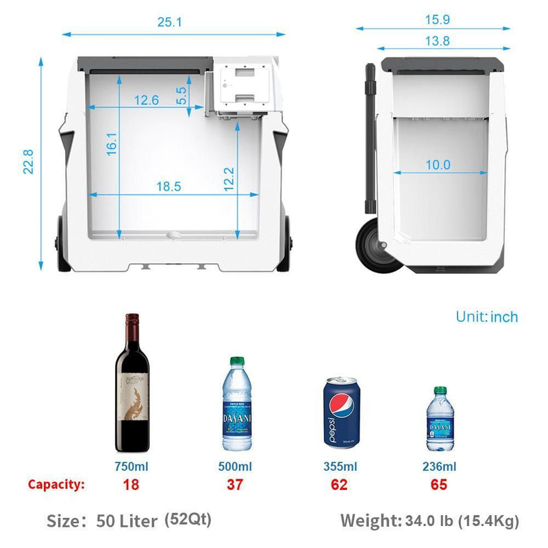 ACOPOWER LionCooler X50A Combo, 52 Quarts Solar Freezer & Extra 173Wh Battery (2 Batteries) - Starttech Online Market