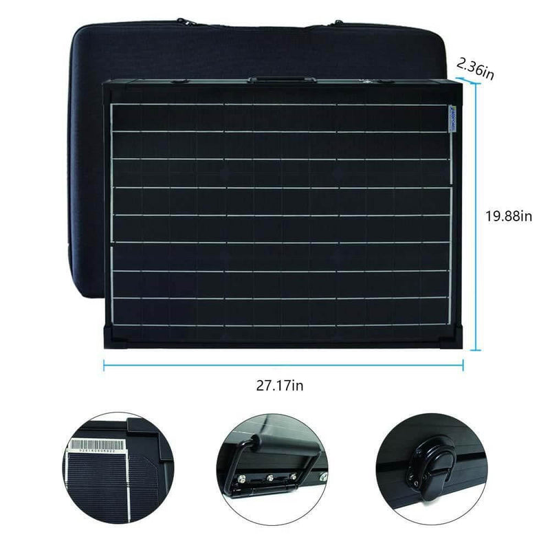 ACOPOWER PTK 100W Portable Solar Briefcase, w/ ProteusX 20A LCD Controller - Starttech Online Market