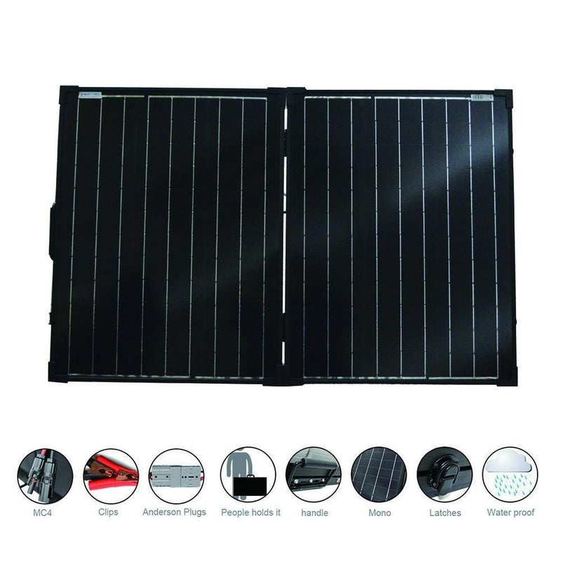 ACOPOWER PTK 100W Portable Solar Panel Kit Briefcase, with 20A Waterproof Charge Controller - Starttech Online Market