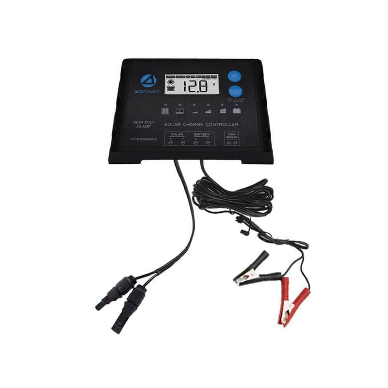 ACOPOWER Waterproof ProteusX 20A PWM Solar Charge Controller with Alligator Clips and MC4 Connectors - Starttech Online Market