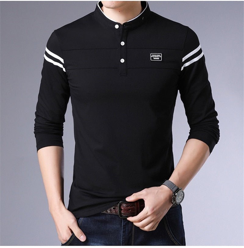ARCSINX White Polo Shirt Men Long Sleeve High Quality Brand Polo Men Spring Autumn Casual Cotton Big Size Men's Polos Slim Fit - Starttech Online Market