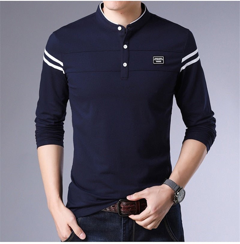 ARCSINX White Polo Shirt Men Long Sleeve High Quality Brand Polo Men Spring Autumn Casual Cotton Big Size Men's Polos Slim Fit - Starttech Online Market