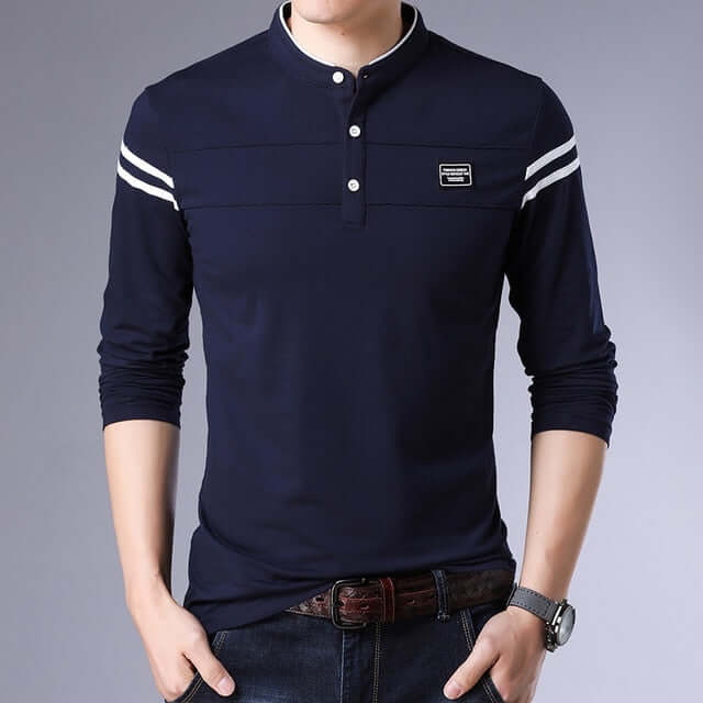 ARCSINX White Polo Shirt Men Long Sleeve High Quality Brand Polo Men Spring Autumn Casual Cotton Big Size Men's Polos Slim Fit - Starttech Online Market