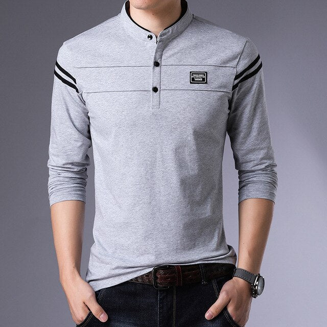 ARCSINX White Polo Shirt Men Long Sleeve High Quality Brand Polo Men Spring Autumn Casual Cotton Big Size Men's Polos Slim Fit - Starttech Online Market