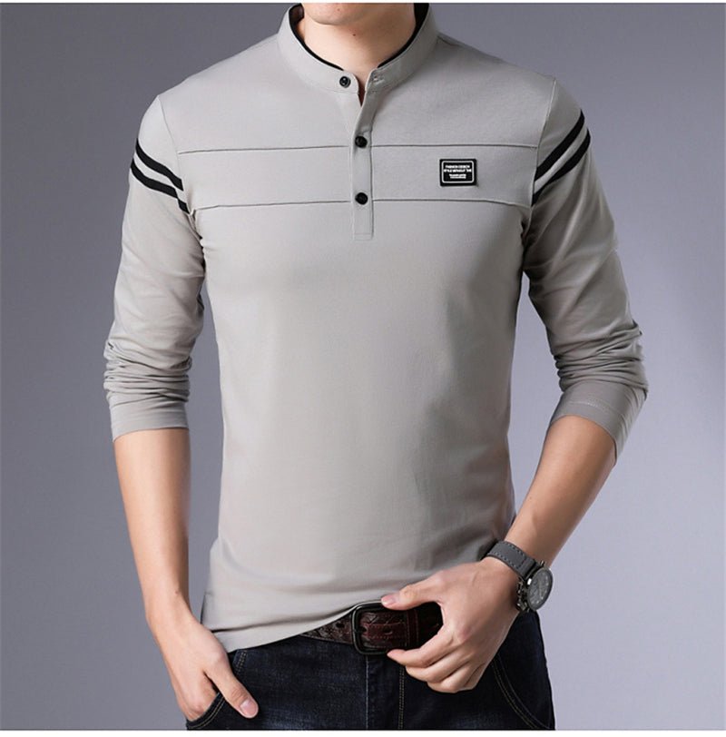 ARCSINX White Polo Shirt Men Long Sleeve High Quality Brand Polo Men Spring Autumn Casual Cotton Big Size Men's Polos Slim Fit - Starttech Online Market