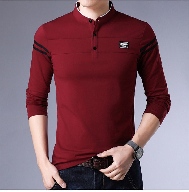 ARCSINX White Polo Shirt Men Long Sleeve High Quality Brand Polo Men Spring Autumn Casual Cotton Big Size Men's Polos Slim Fit - Starttech Online Market