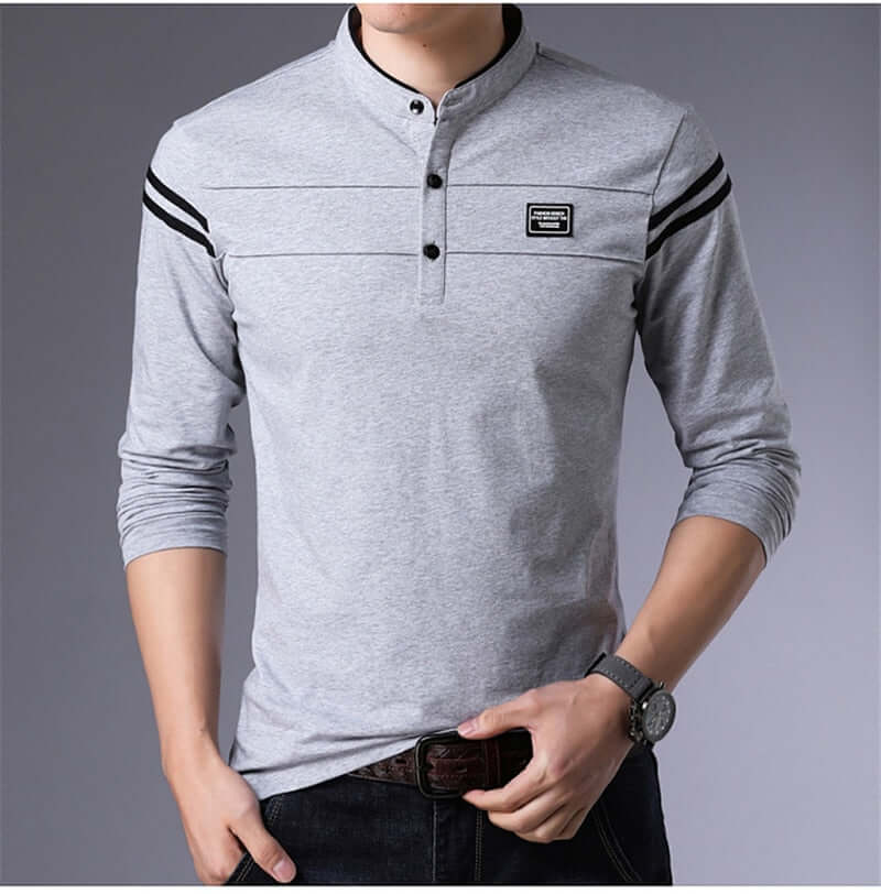 ARCSINX White Polo Shirt Men Long Sleeve High Quality Brand Polo Men Spring Autumn Casual Cotton Big Size Men's Polos Slim Fit - Starttech Online Market