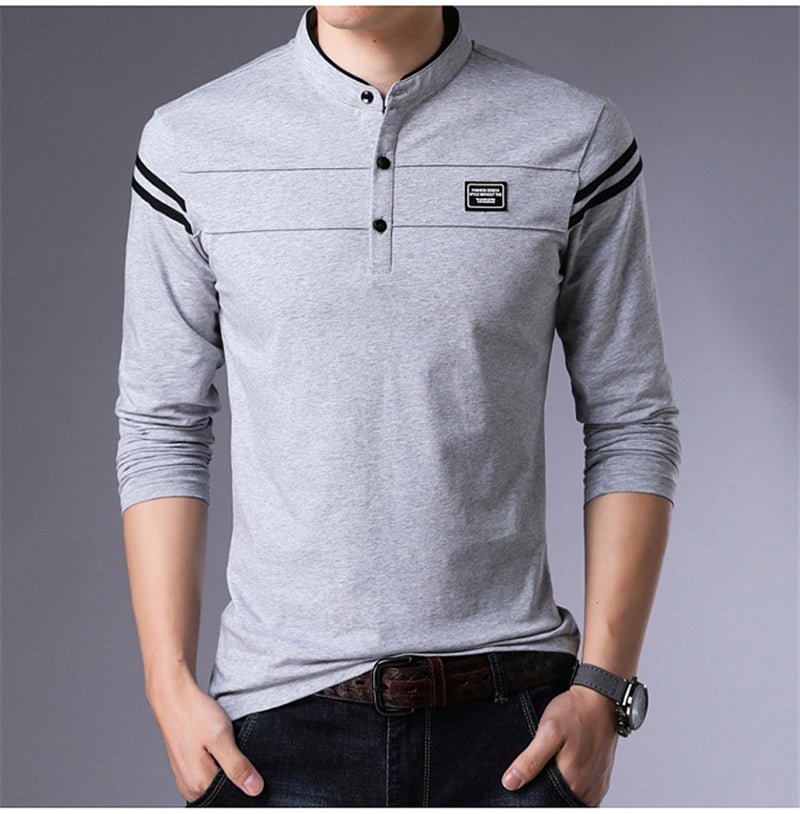 ARCSINX White Polo Shirt Men Long Sleeve High Quality Brand Polo Men Spring Autumn Casual Cotton Big Size Men's Polos Slim Fit - Starttech Online Market