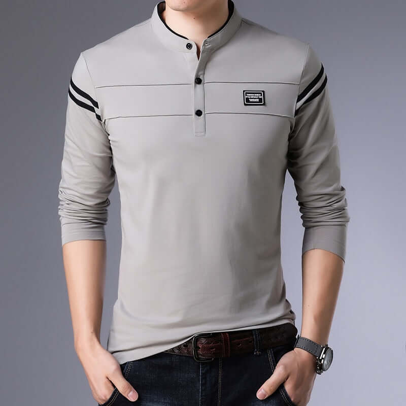 ARCSINX White Polo Shirt Men Long Sleeve High Quality Brand Polo Men Spring Autumn Casual Cotton Big Size Men's Polos Slim Fit - Starttech Online Market