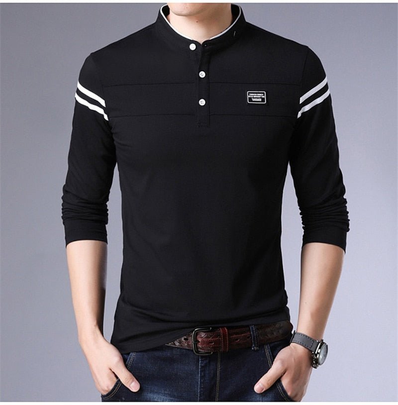 ARCSINX White Polo Shirt Men Long Sleeve High Quality Brand Polo Men Spring Autumn Casual Cotton Big Size Men's Polos Slim Fit - Starttech Online Market