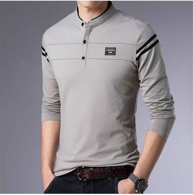ARCSINX White Polo Shirt Men Long Sleeve High Quality Brand Polo Men Spring Autumn Casual Cotton Big Size Men's Polos Slim Fit - Starttech Online Market