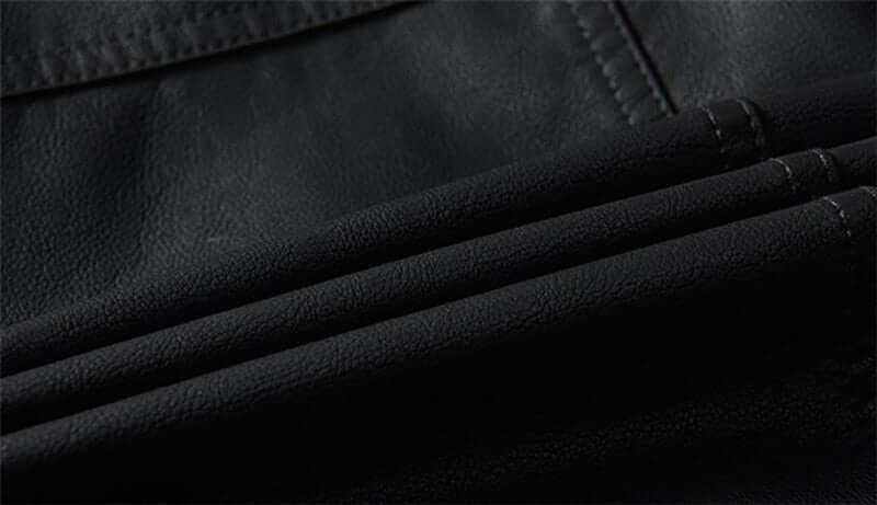 Autumn men's leather jacket motorcycle PU leather jacket solid color collar design coat 4XL - Starttech Online Market