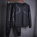 Autumn new O neck long sleeved tracksuit men sweater suit Men's trend trousers sports two-piece set mens tracksuit - Starttech Online Market