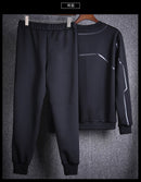 Autumn new O neck long sleeved tracksuit men sweater suit Men's trend trousers sports two-piece set mens tracksuit - Starttech Online Market
