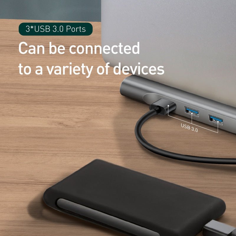 Baseus 11in1 Multi USB C HUB Type C to HDMI VGA RJ45 Multi Ports USB 3.0 USB3.0 Type-C Splitter for Macbook Pro Air USB-C HUB - Starttech Online Market
