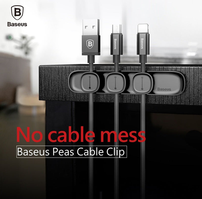 Baseus Magnetic Cable Organizer USB Cable Management Winder Clip Desktop Workstation Wire Cord Protector Cable Holder For iPhone - Starttech Online Market