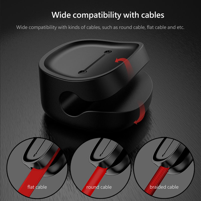 Baseus Magnetic Cable Organizer USB Cable Management Winder Clip Desktop Workstation Wire Cord Protector Cable Holder For iPhone - Starttech Online Market